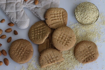 Proso millet almond cookies, a wholesome, gluten free treat with proso millets flour, almonds and...