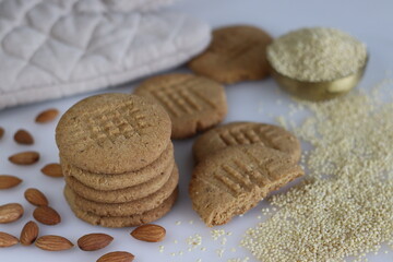 Proso millet almond cookies, a wholesome, gluten free treat with proso millets flour, almonds and natural sweetness