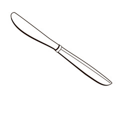 metal table-knife cutlery black and white vector illustration