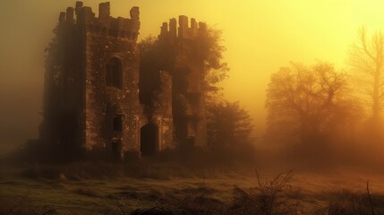  mysterious fog enveloped the old ruined castle