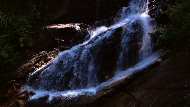 Sinharaja rainforest in Sri Lanka. Top view, aerial video filming.