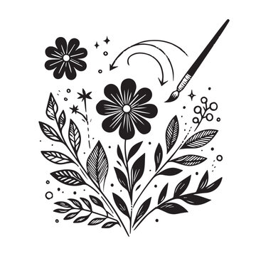 Free download flower line art illustrations