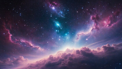 Beautiful colorful galaxy clouds nebula background wallpaper, space and cosmos or astronomy concept, supernova, night stars. Dreamy Wall Paper. - obrazy, fototapety, plakaty
