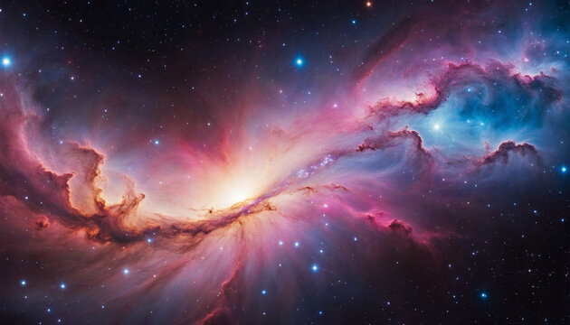 Beautiful colorful galaxy clouds nebula background wallpaper, space and cosmos or astronomy concept, supernova, night stars. Dreamy Wall Paper