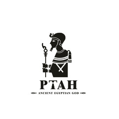 Ancient egyptian god ptah silhouette, middle east god Logo