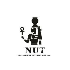 Ancient egyptian god nut silhouette, middle east god Logo