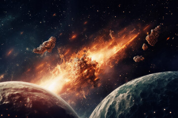 Explosive Asteroid Event in Outer Space