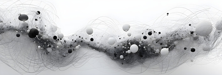 A visually captivating generative artwork exploring the concept of quantum wave tracking. Against a serene white background adorned with dots, the piece forms dynamic patterns and movements.