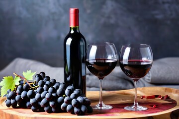 Fototapeta premium Wine and Grapes: A Taste of Elegance