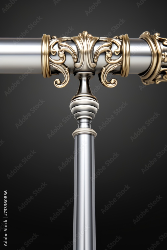 Aufkleber A close up view of a curtain pole. This versatile image can be used to showcase various curtain styles and designs