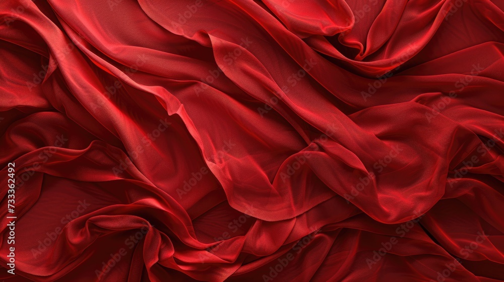 Poster a detailed close up view of a vibrant red fabric. can be used for various creative projects and desi