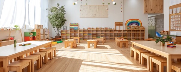 Playful kindergarten classroom or Montessori