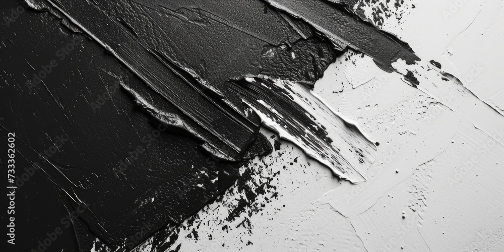 Poster A black and white photo capturing paint on a wall. Versatile image for various design projects