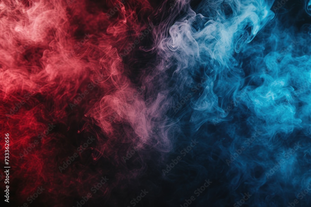 Poster Smoke captured in a close-up shot against a black background. Perfect for adding a mysterious and dramatic touch to your projects