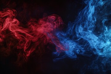 Fototapeta premium Close-up view of swirling red and blue smoke. Perfect for adding a vibrant and dynamic touch to any design project
