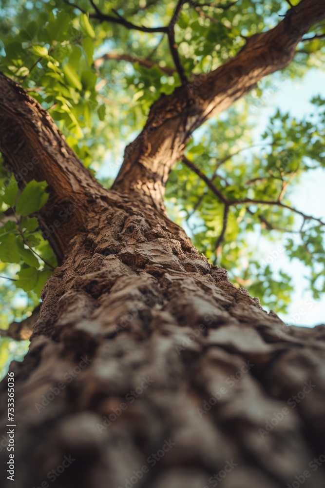 Poster a picture of a tall tree with an abundance of green leaves. this image can be used to depict nature,