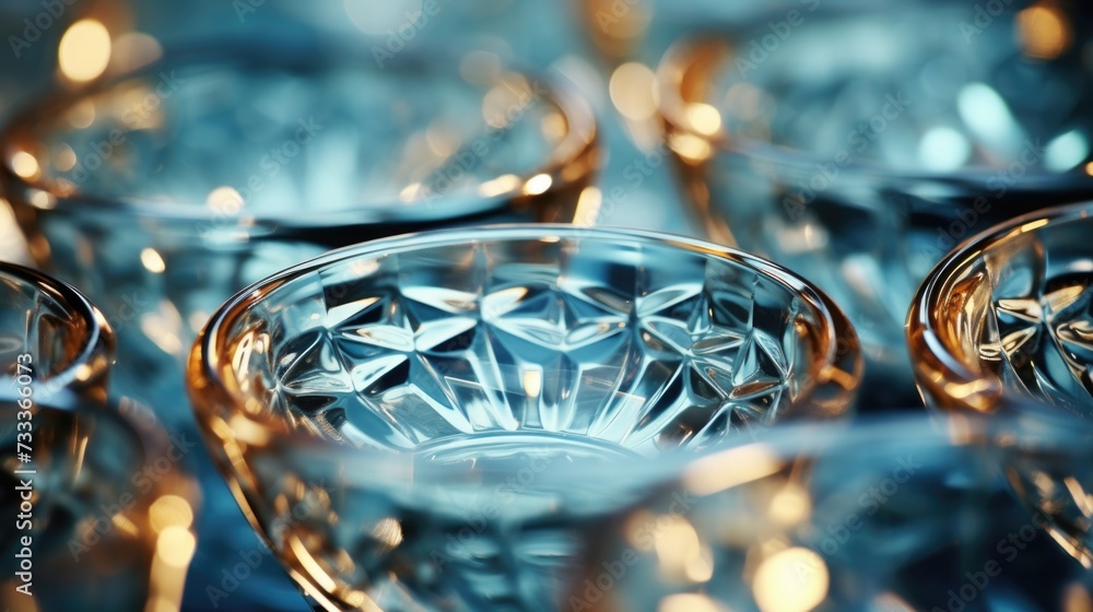 Poster a close-up view of a bunch of wine glasses. perfect for wine tasting events or elegant dining settin