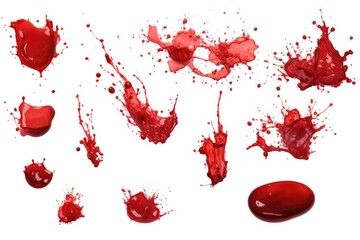 A vivid image of blood splattered on a clean white surface. Perfect for crime scene investigations or horror-themed projects