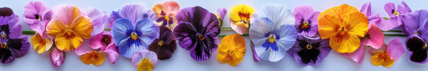 Muurstickers pansy flower border  © sam richter