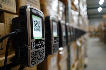 A collection of cell phones neatly arranged on a shelf. Perfect for illustrating technology, communication, or the concept of connectivity