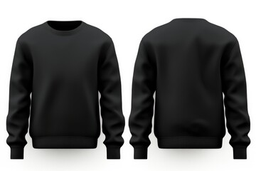 A black sweatshirt on a white background. This versatile image can be used for various purposes