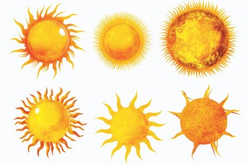 A collection of four different types of sun images. Versatile and suitable for various projects