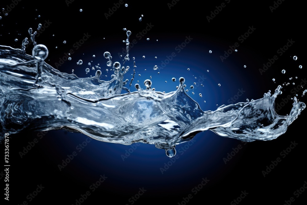 Aufkleber A dynamic and captivating image of a water splash on a black background. This versatile image can be used for various purposes