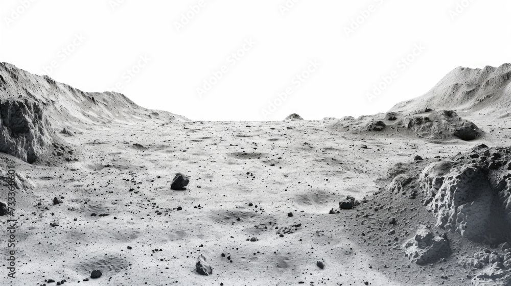 Aufkleber A black and white photo depicting a desolate and empty area. Suitable for various uses