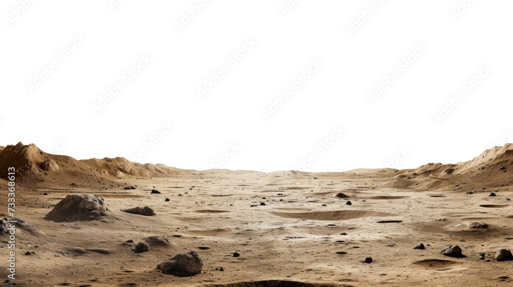 Poster a view of a desert with rocks and sand. suitable for travel and nature-themed projects
