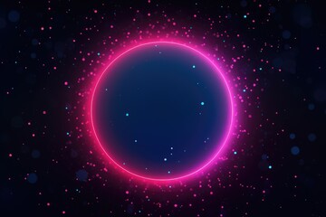 Neon pink and blue textured round circle background, A futuristic background with a composition of circle gradient shapes. Ai generated