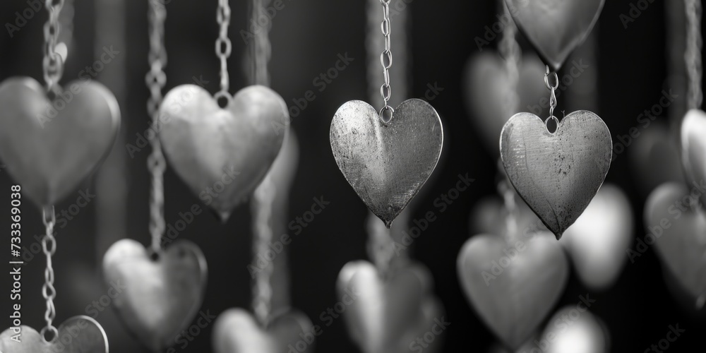 Aufkleber a collection of hearts connected by a chain, perfect for expressing love and affection. can be used 