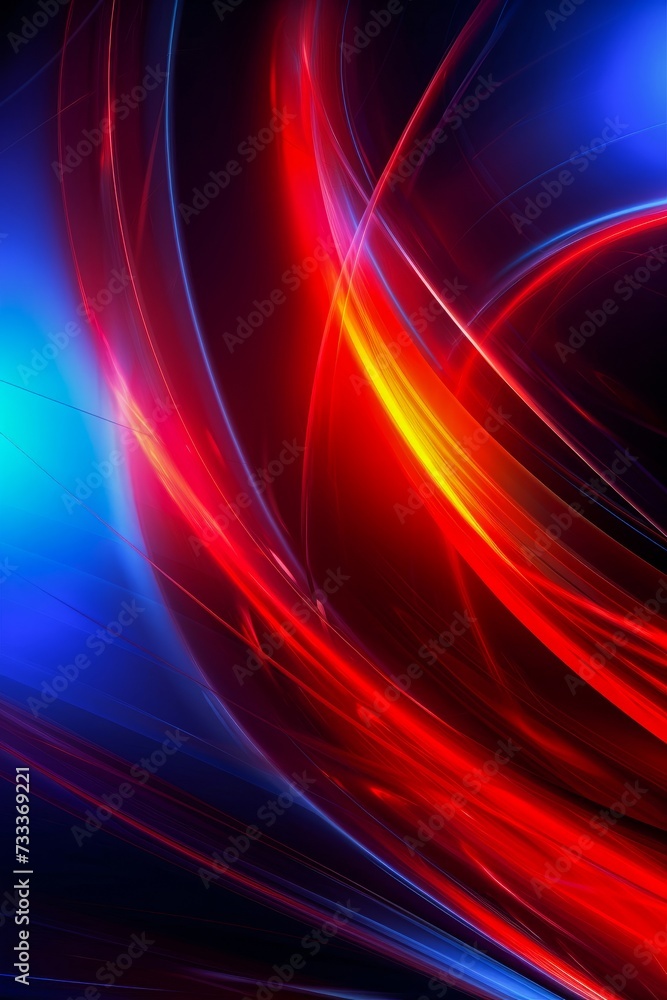 Poster red and blue abstract background with lines. generative ai.