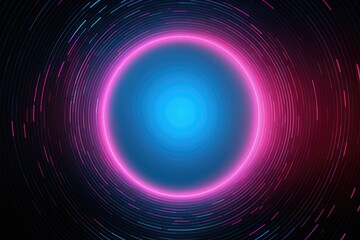 Neon pink and blue textured round circle background, A futuristic background with a composition of circle gradient shapes. Ai generated