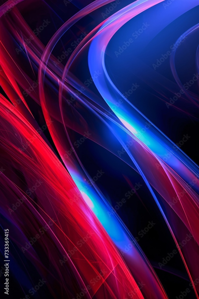 Poster red and blue abstract background with lines. generative ai.