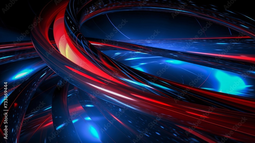Poster red and blue abstract background with lines. generative ai.