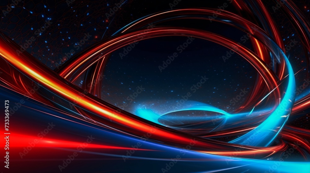 Poster red and blue abstract background with lines. generative ai.