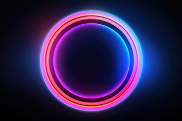 Obraz premium Neon pink and blue textured round circle background, A futuristic background with a composition of circle gradient shapes. Ai generated