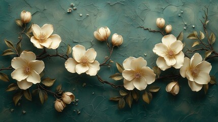Bukiet kwiatów na ścianie