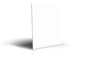 Realistic concept of blank white flyer isolated on white background , can use for simple project.