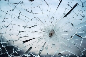Obraz premium Glass cracks and abstract broken window damage.