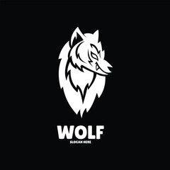 wolf silhouette logo design illustration