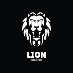 lion silhouette logo design illustration