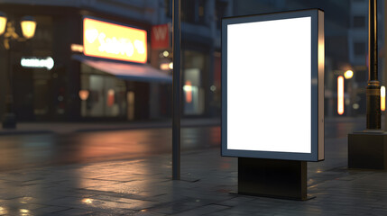 Advertisement sign board mockup on the street
