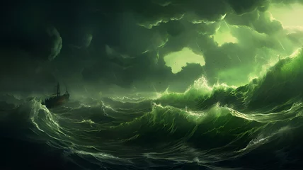 Zelfklevend Fotobehang Tempestuous Seas: Wrath of the Ocean © ShahinAlam