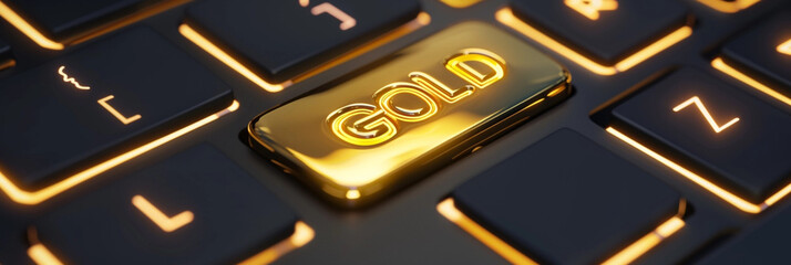 Computer keyboard with a gold key