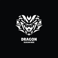 dragon silhouette logo design illustration