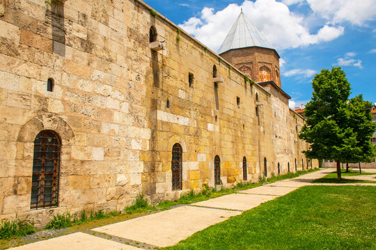 Cifte Minareli Medrese (Double Minaret Thelogical Schools). The structure is located at the city center. The structure has the biggest portal among the other theological schools in Anatolia. Sivas .