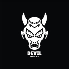 devil silhouette logo design illustration