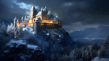 "Winter Citadel: Guardians Against the Storm"