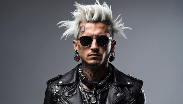 Portrait eines Mannes in Punklook